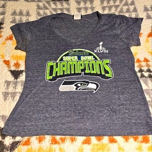 Vintage Seattle Seahawks Super Bowl 48 Champions T-shirt Sz Small